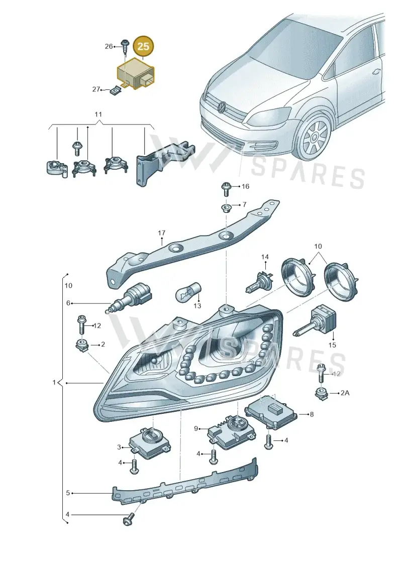 5M0907357F — Volkswagen Sharan (2015-2022) diagram 689941200, position 25