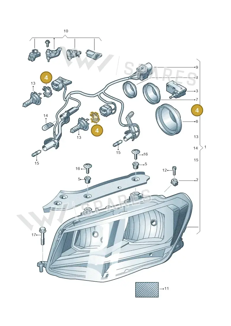 5M0941160A — Volkswagen Caddy kombi (2015-2020) diagram 866941100, position 4