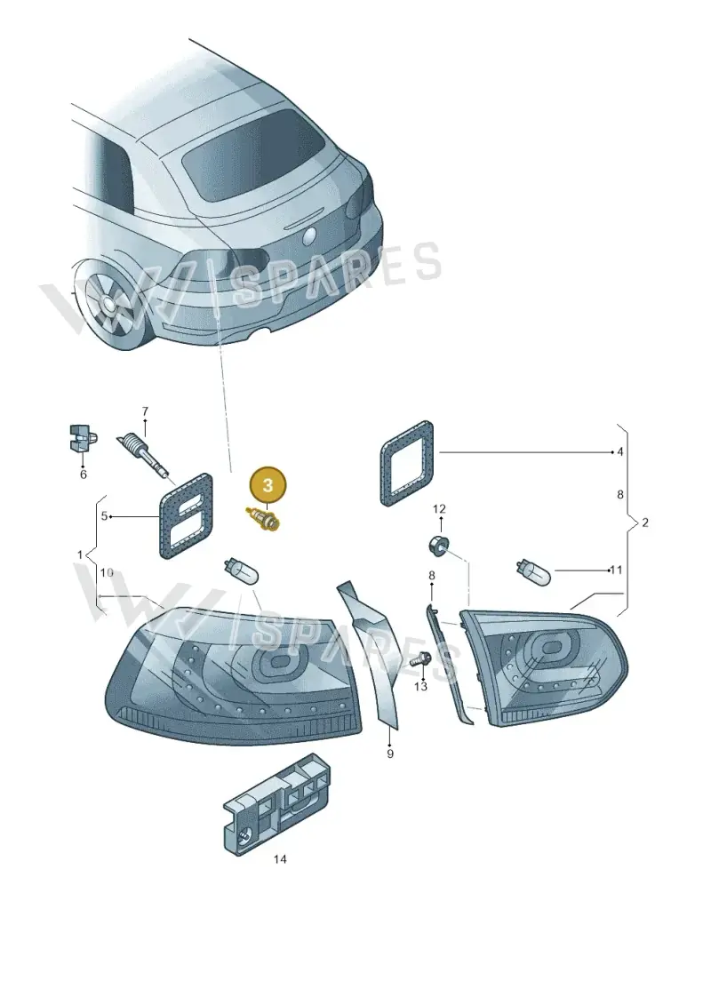 5M0945167 — Volkswagen Golf Cabriolet (2011-2016) diagram 718945000, position 3