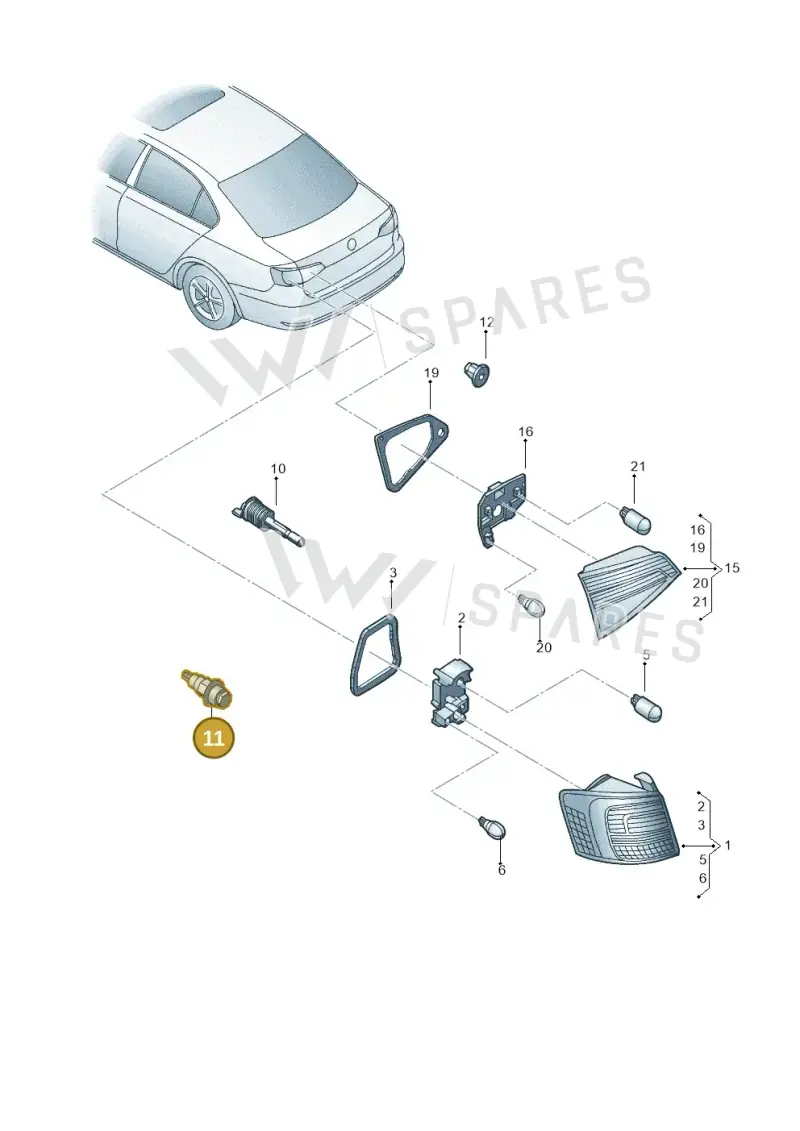 5M0945167 — Volkswagen Jetta 2.0 (2015-2015) diagram 789945000, position 11