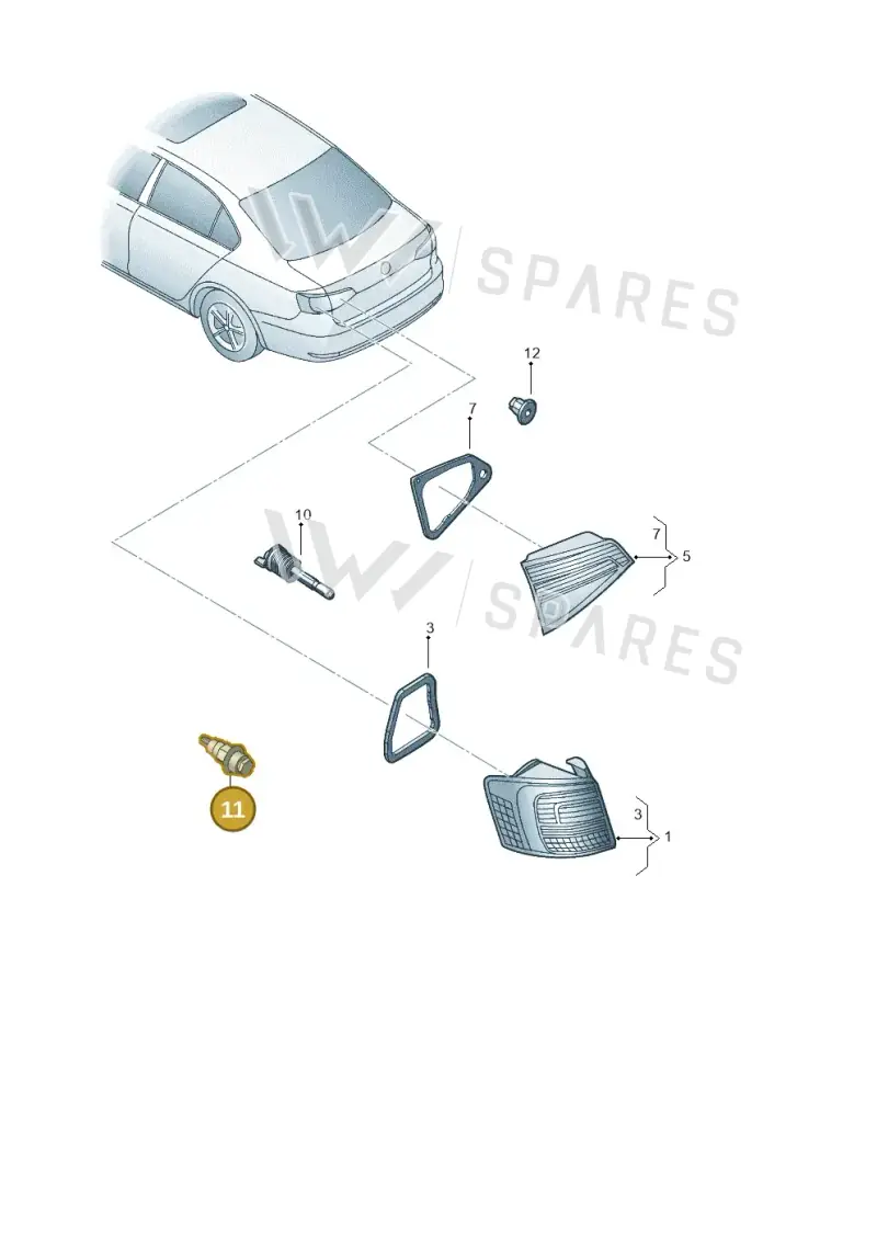 5M0945167 — Volkswagen Jetta 1.6 (2014-2018) diagram 789945050, position 11