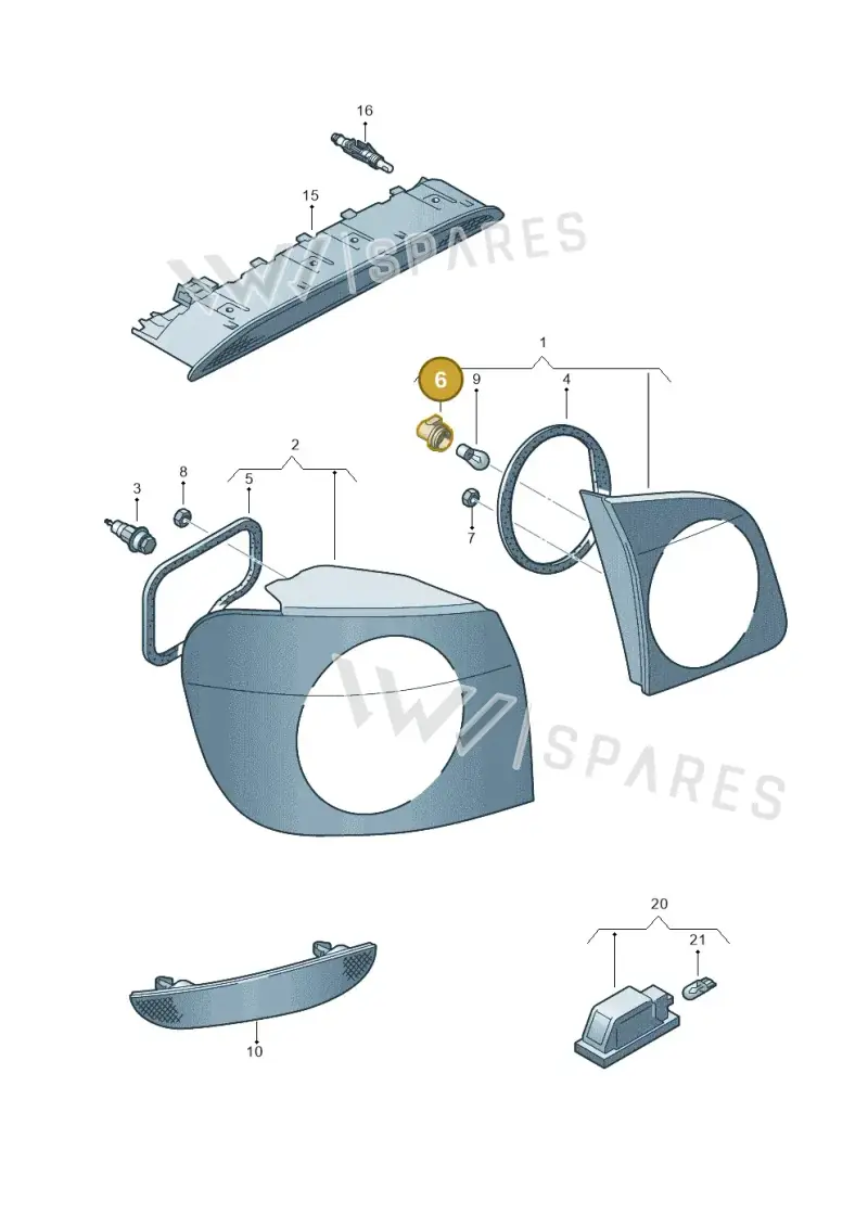 5M0945259A — Volkswagen Golf Plus (2011-2014) diagram 650945000, position 6
