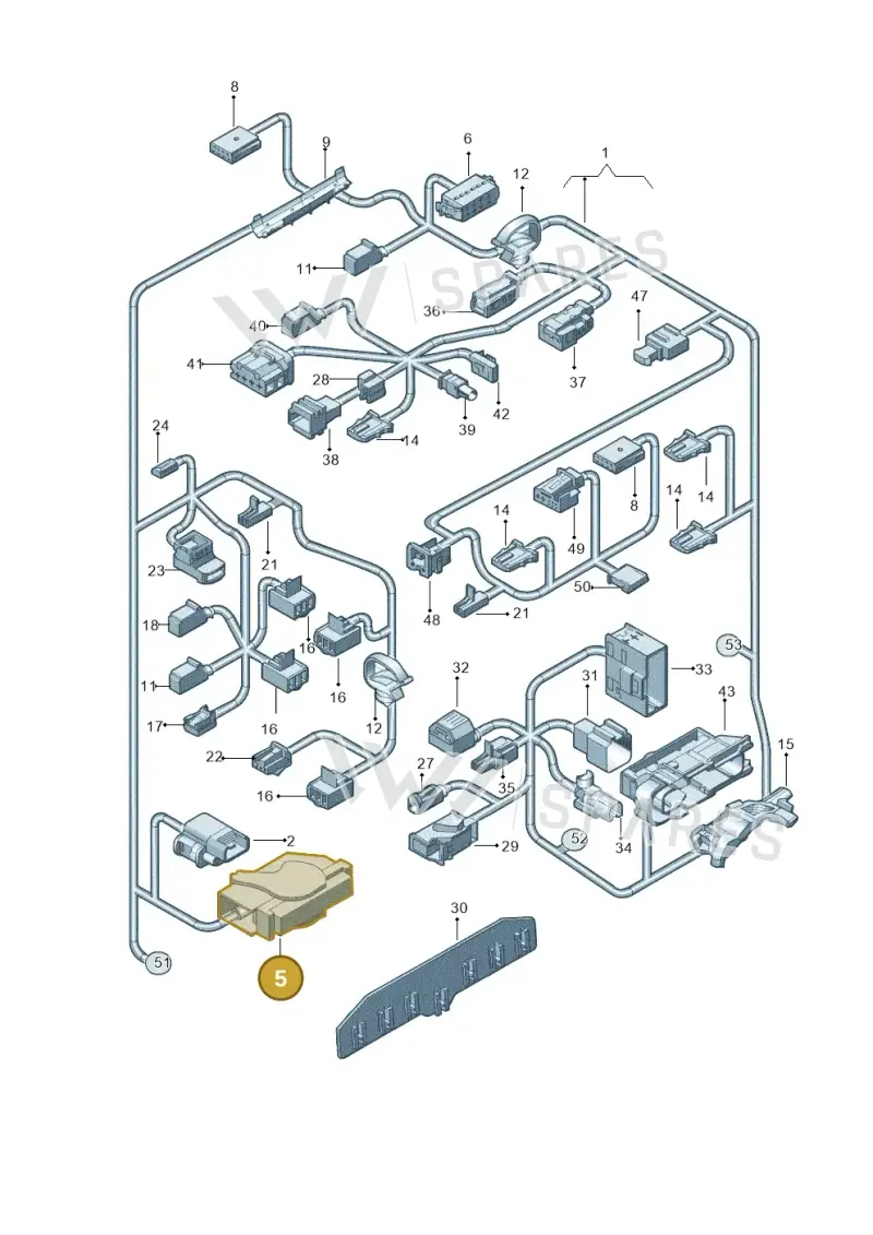 5M0973775C — Volkswagen Jetta (2013-2014) diagram 692971820, position 5