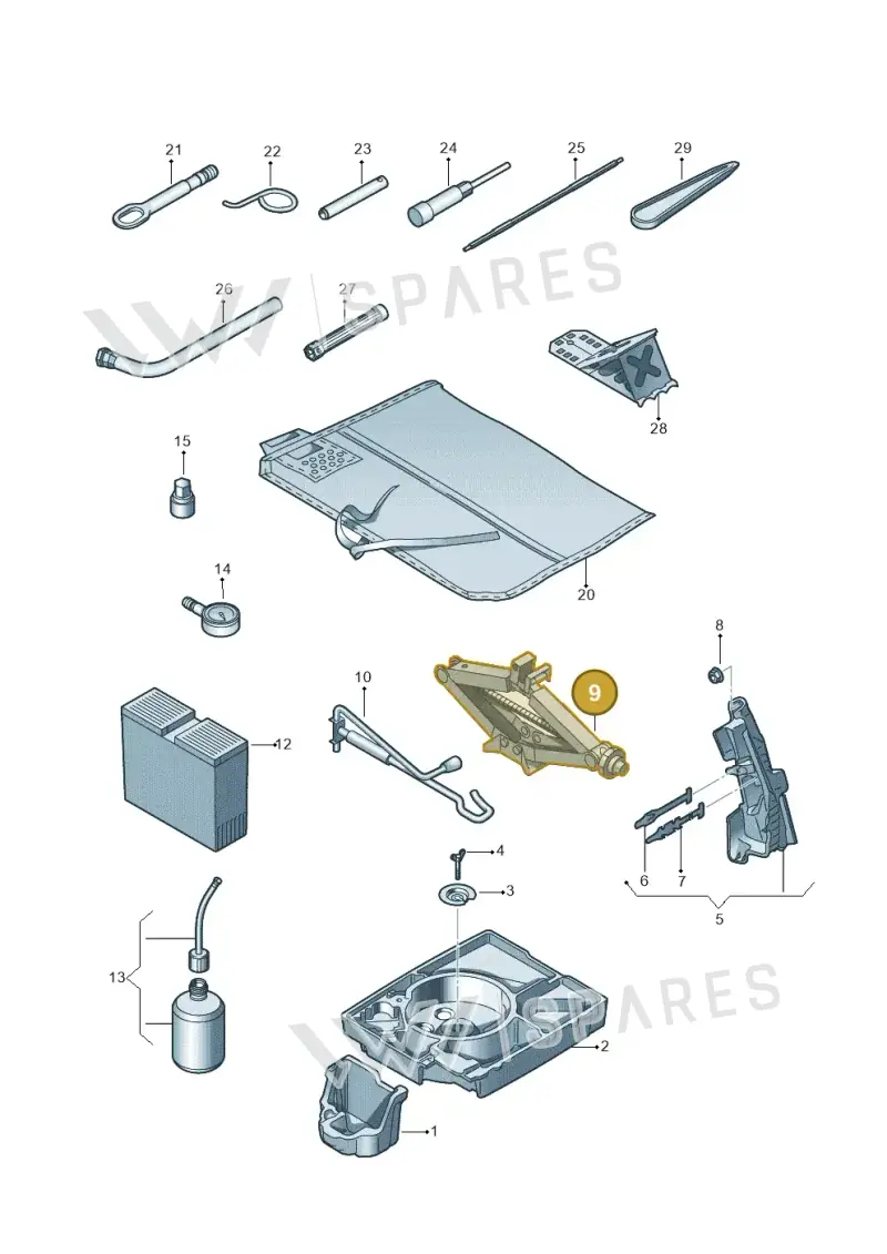 5N0011031E — Audi RS Q3 (2013-2018) diagram 728011100, position 9