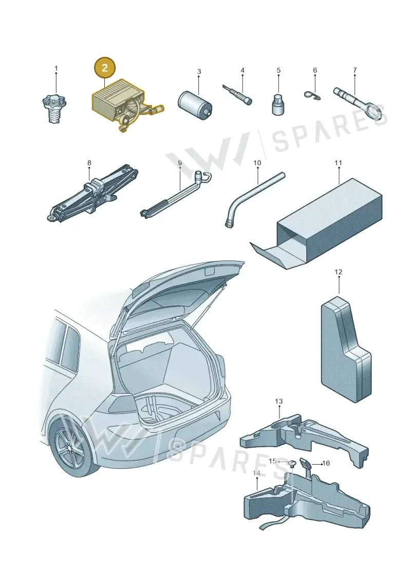 5N0012615H — Volkswagen Golf 2.0 BlueMotion (2019-2024) diagram 746012000, position 2