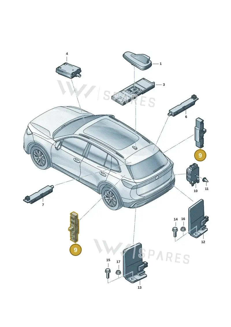 5N0035570 — Volkswagen Tiguan (2023-2025) diagram 57x035200, position 9