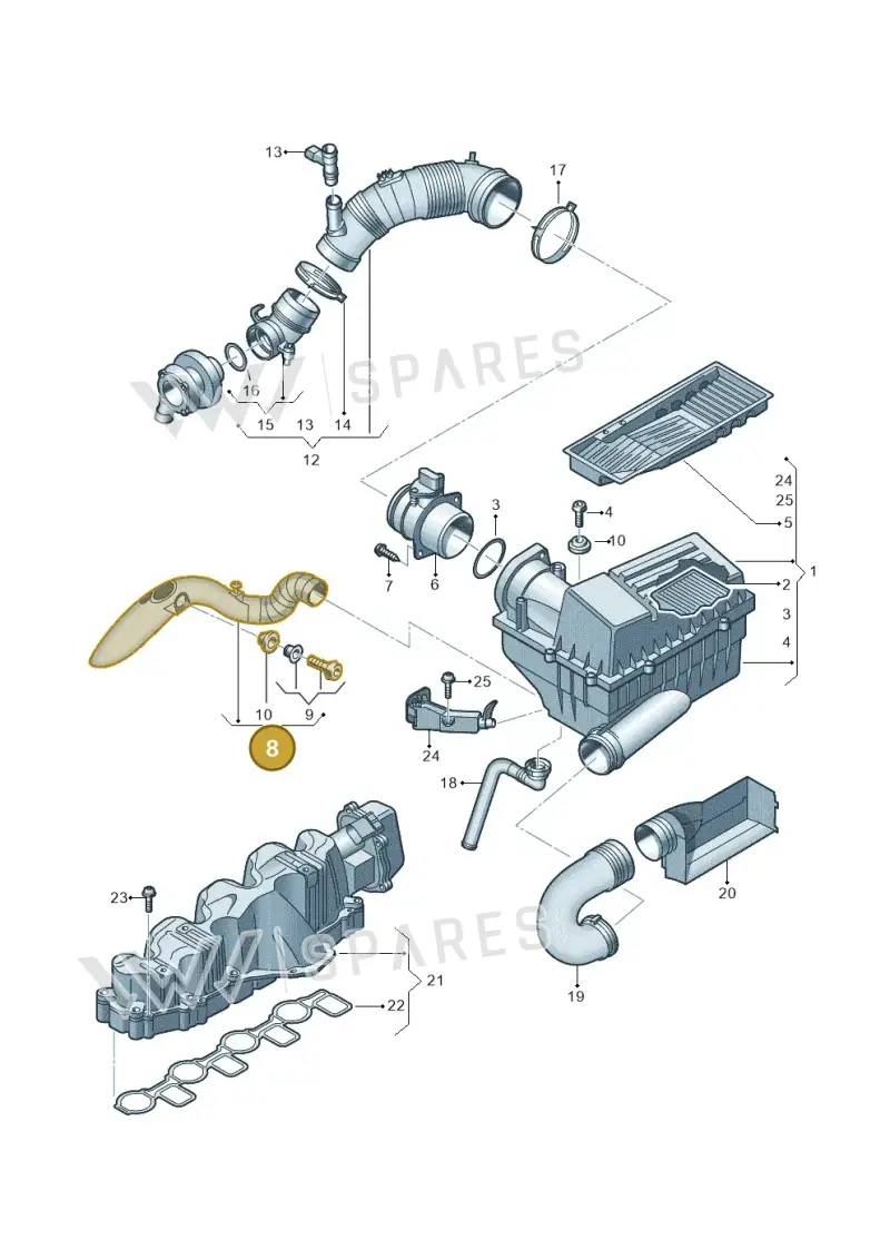 5N0129565 — Volkswagen Golf estate (2009-2013) diagram 634129600, position 8