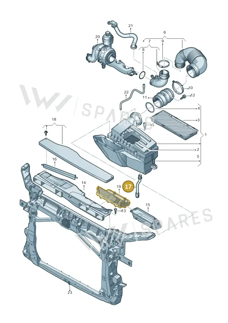 5N0129637J — Volkswagen Sharan BlueMotion (2015-2022) diagram 863129200, position 17