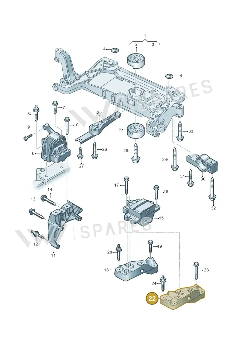 5N0199117B — Volkswagen Sharan BlueMotion (2015-2022) diagram 689199300, position 22