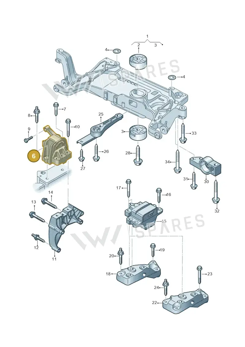 5N0199262P — Volkswagen Sharan BlueMotion (2015-2022) diagram 689199300, position 6