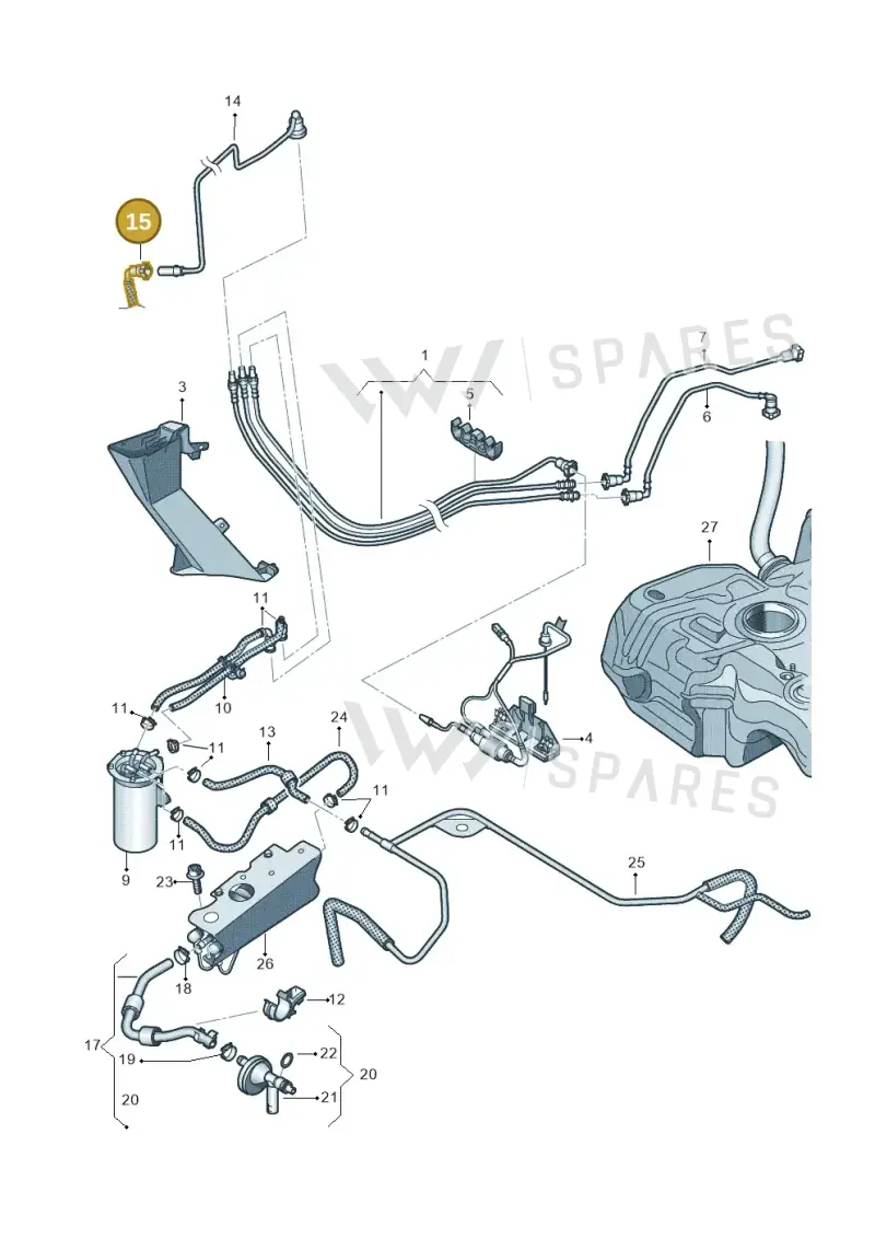 5N0201418E — Volkswagen TIGUAN                 08> (2007-) diagram 634201250, position 15