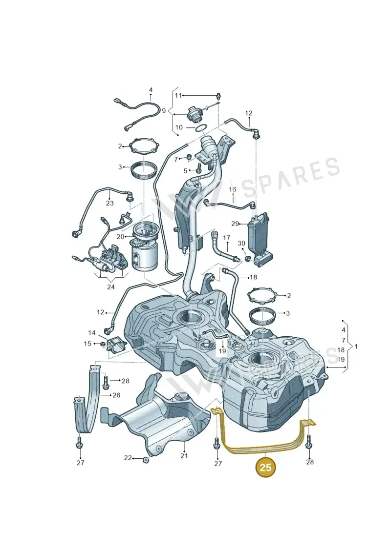 5N0201655A — Audi Q3 1.4 (2016-) diagram 728201100, position 25