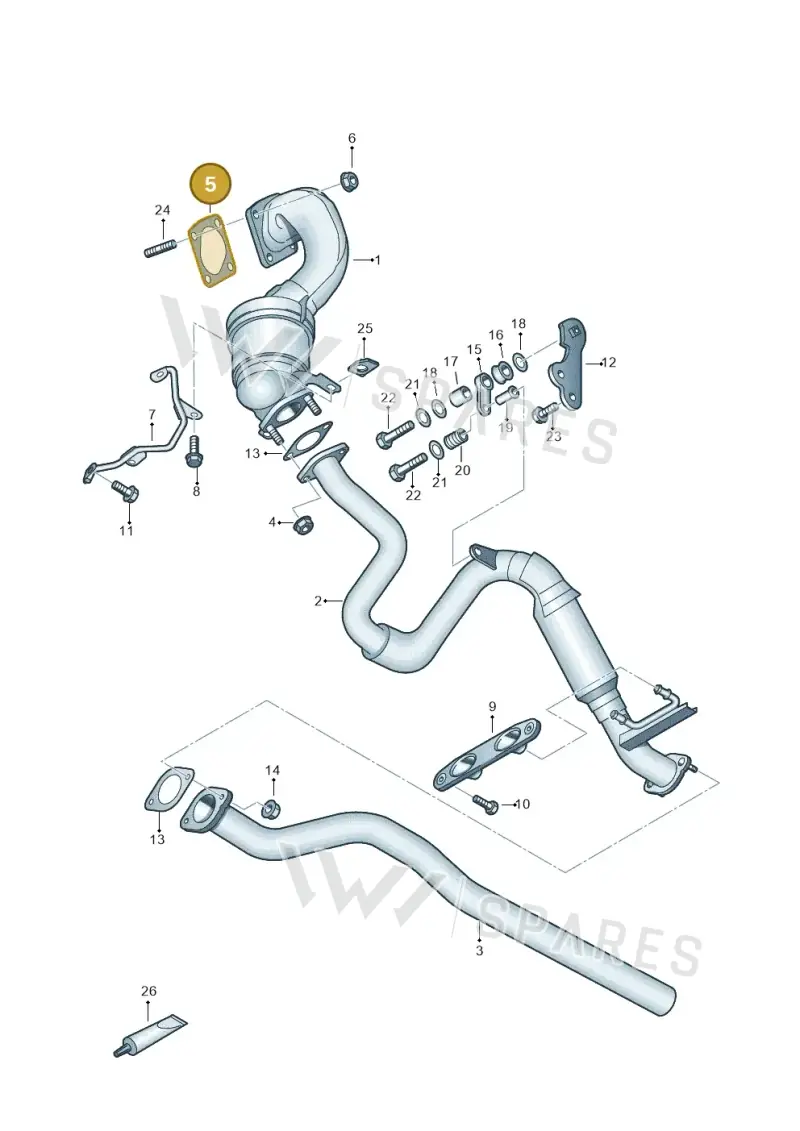 5N0253115 — Volkswagen Tiguan 4Motion (2011-2018) diagram 634253500, position 5