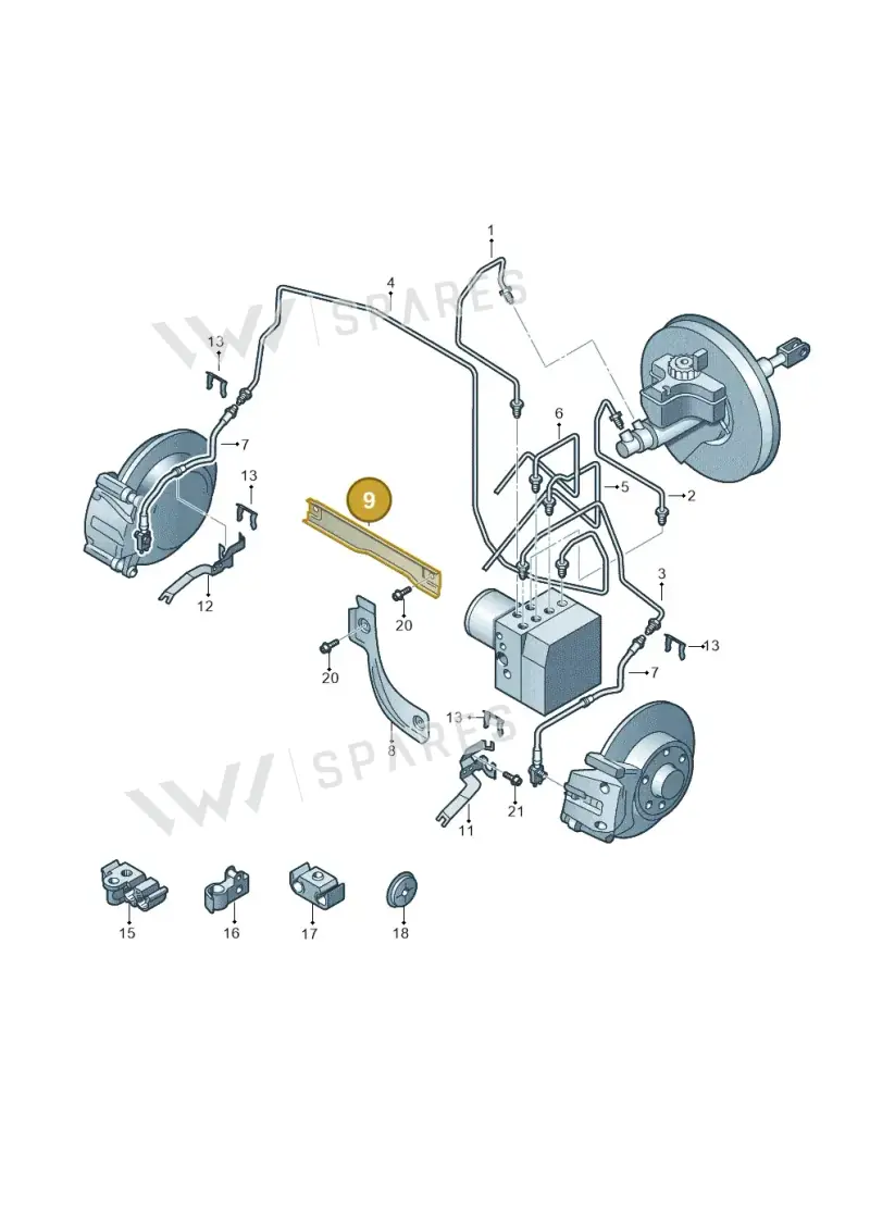 5N0611732A — Volkswagen Tiguan 4Motion (2011-2018) diagram 634611200, position 9
