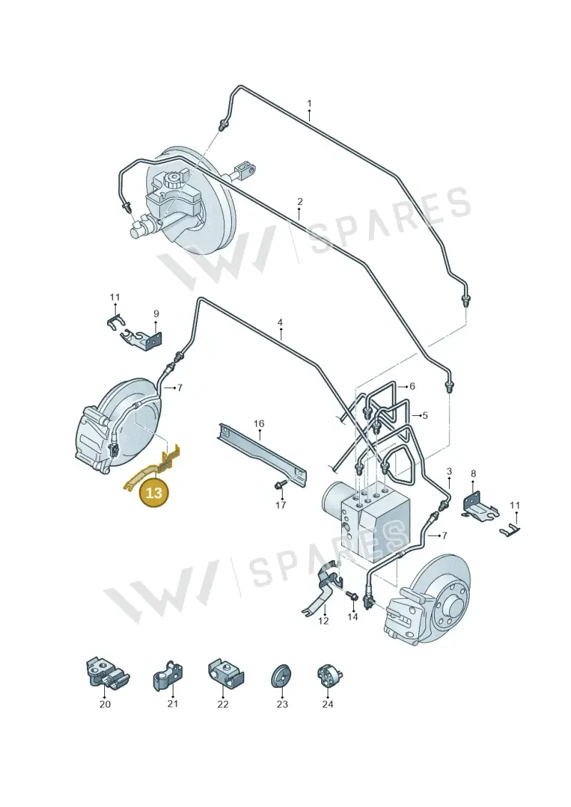 5N0611842A — Volkswagen Sharan BlueMotion (2015-2022) diagram 689611250, position 13