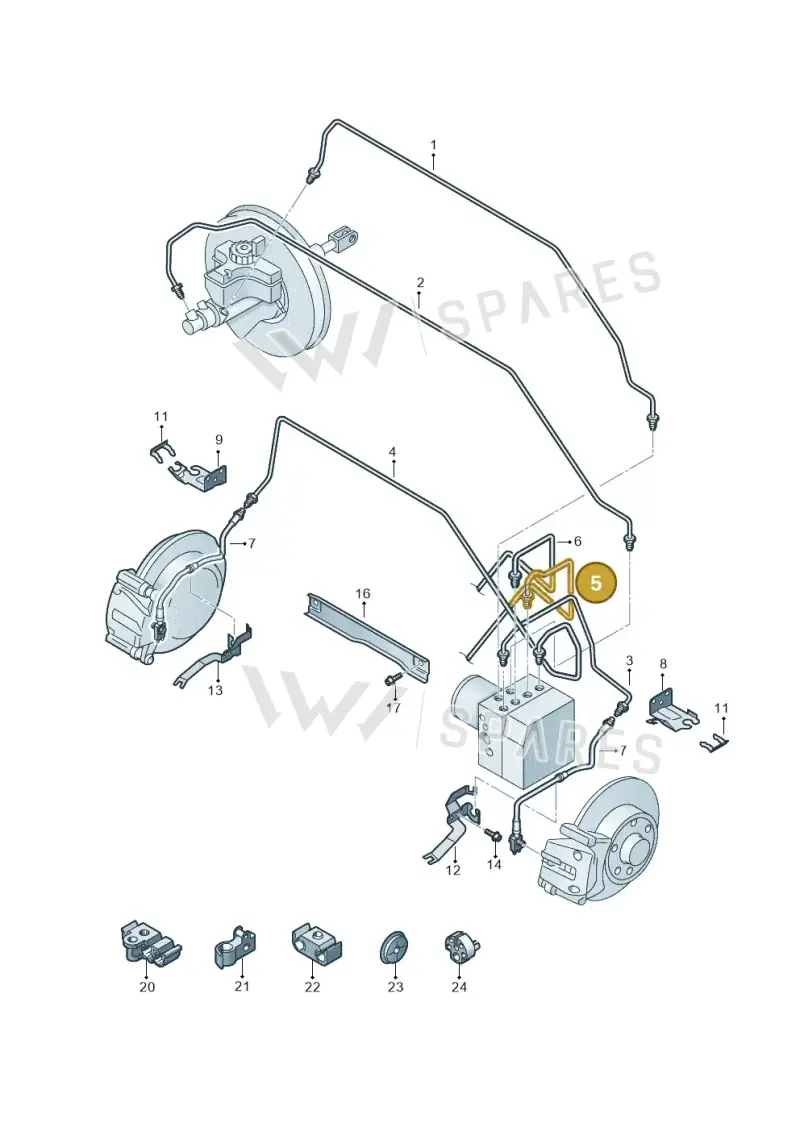 5N0614725G — Volkswagen Sharan BlueMotion (2015-2022) diagram 689611250, position 5