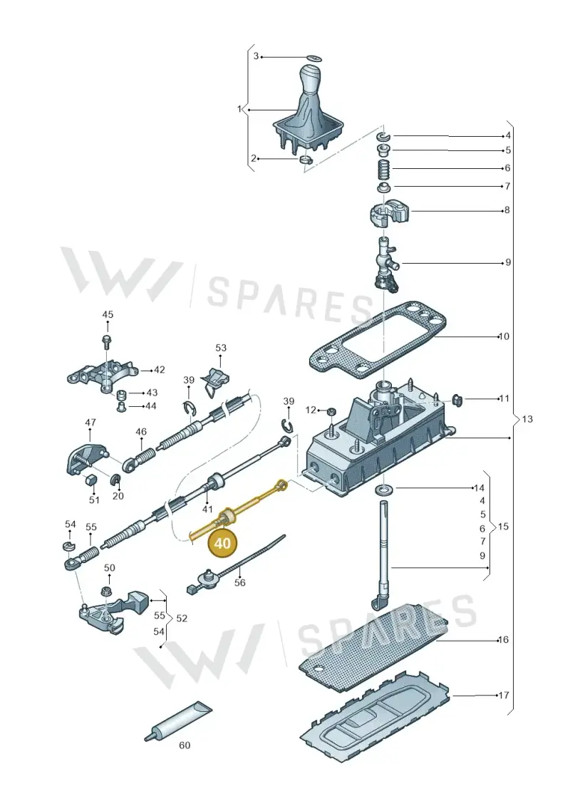5N0711266C — Volkswagen Sharan BlueMotion (2015-2022) diagram 863711300, position 40
