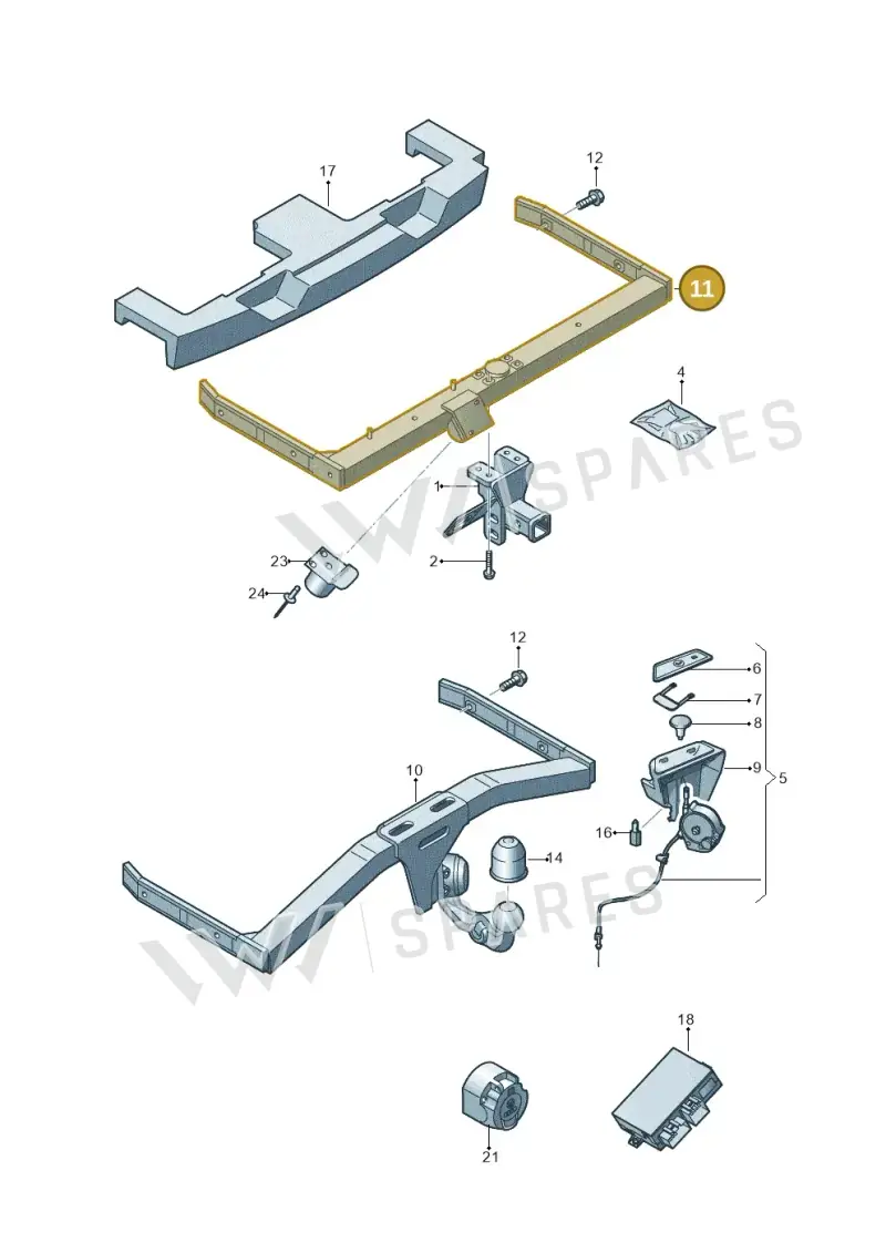 5N0803881A — Volkswagen Tiguan (2011-2018) diagram 634804000, position 11
