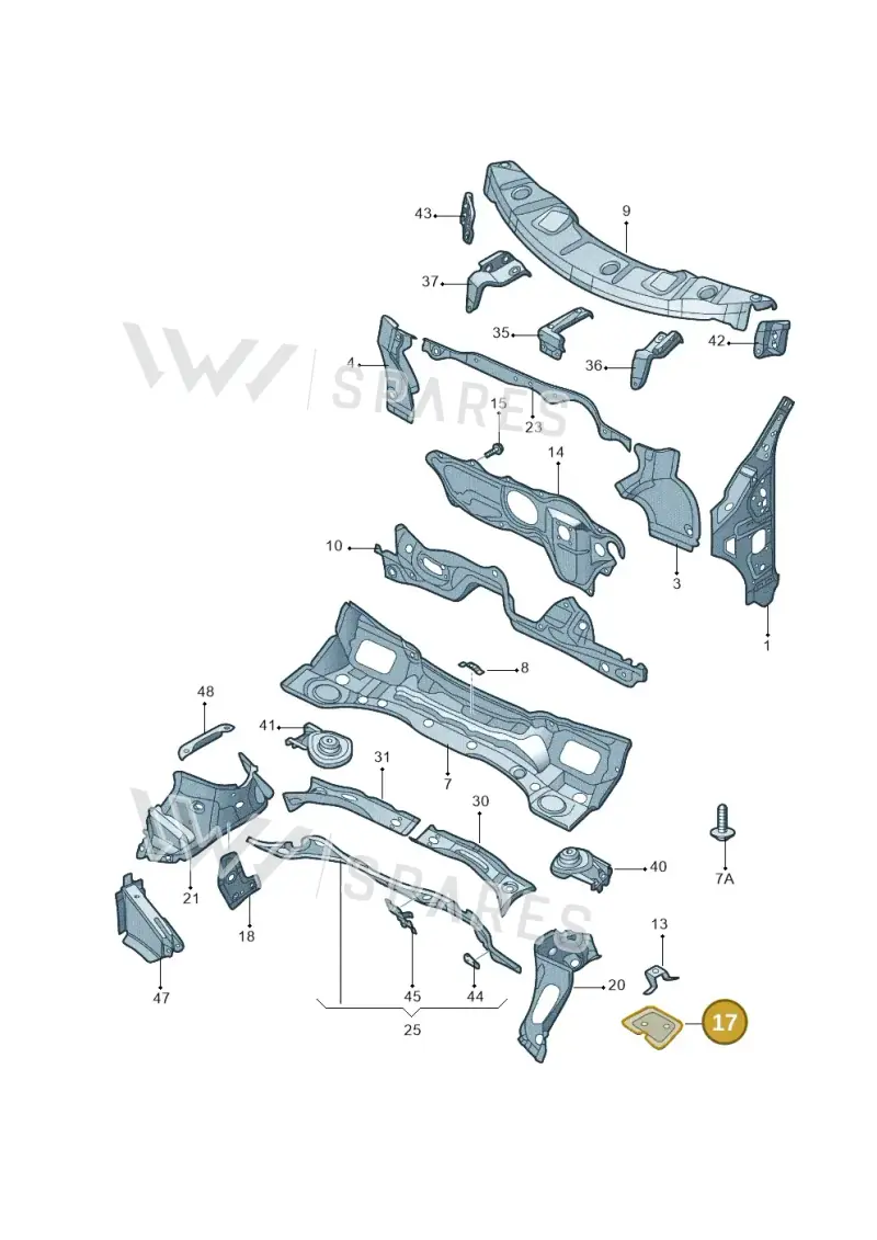 5N0805077 — Volkswagen Tiguan (2009-2019) diagram 688803050, position 17