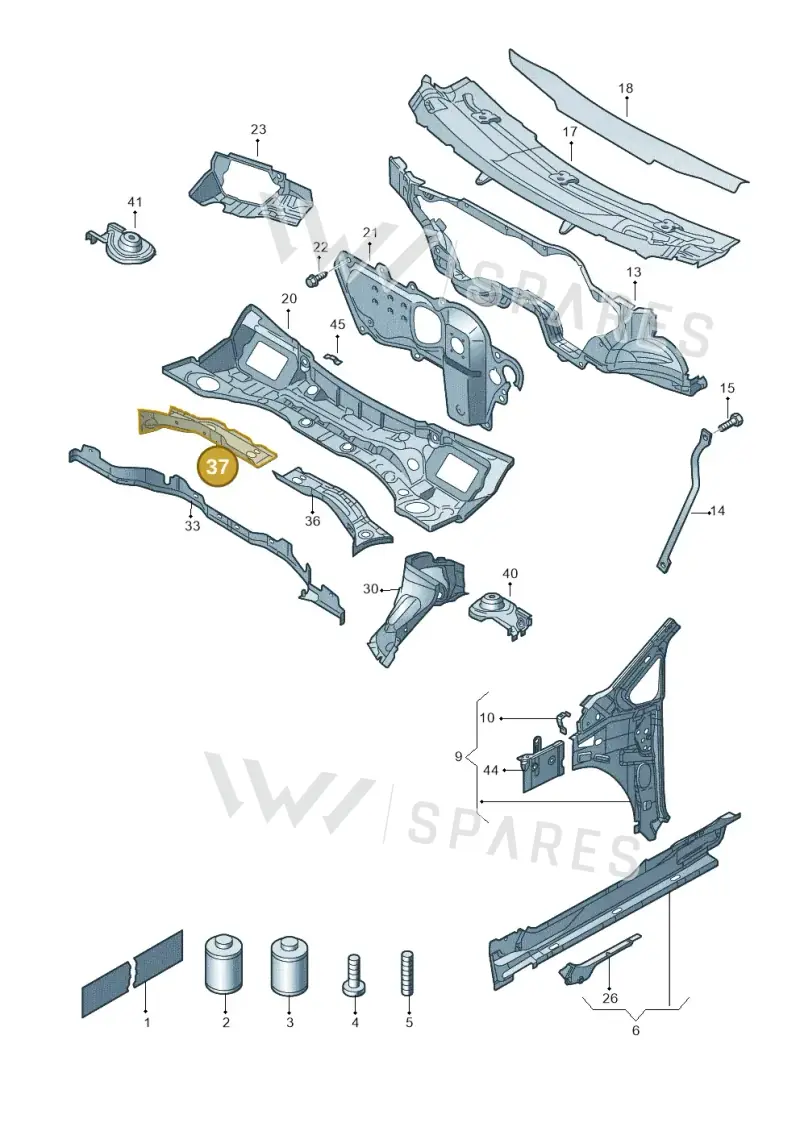5N0805812 — Volkswagen Sharan Blue Motion (2010-2015) diagram 689803000, position 37