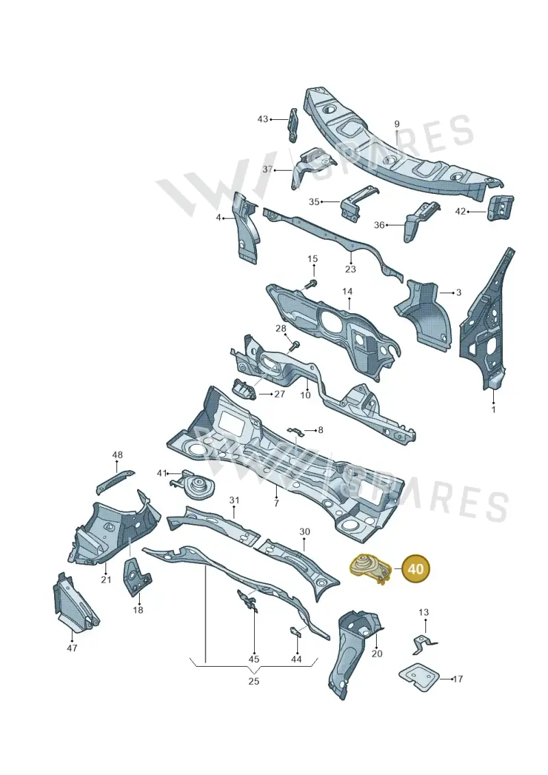 5N0809071 — Volkswagen Tiguan 4Motion (2011-2018) diagram 634803050, position 40