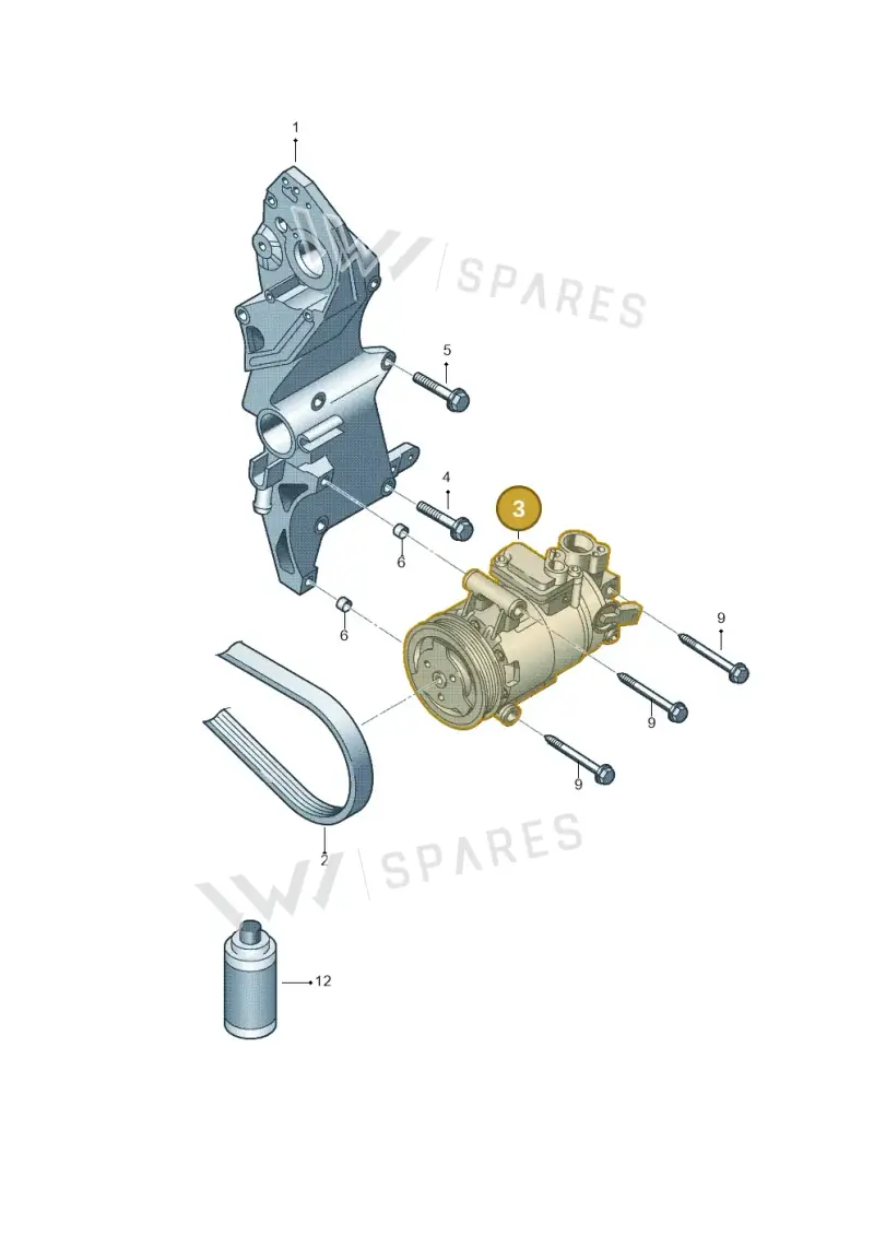 5N0820803H — Volkswagen Polo (2012-2014) diagram 672260200, position 3