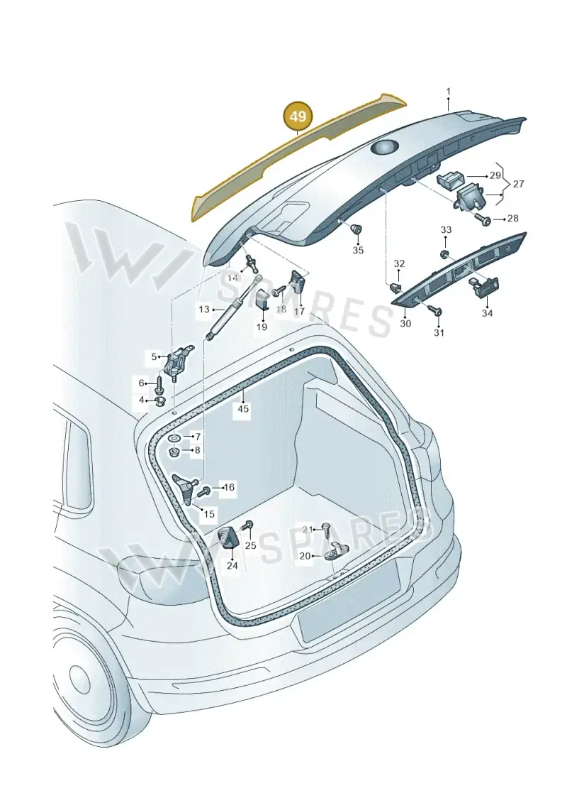 5N0827933BGRU — Volkswagen Tiguan (2011-2018) diagram 634827000, position 49