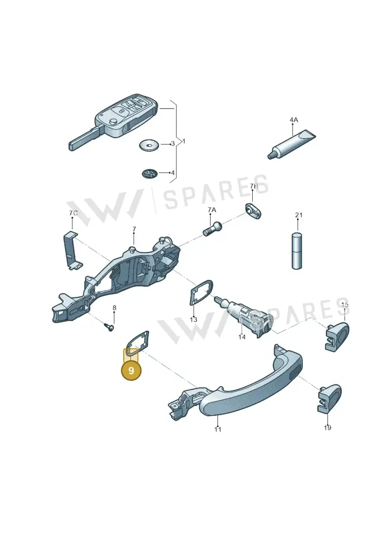 5N08372099B9 — Volkswagen Beetle (2016-2019) diagram 801837100, position 9