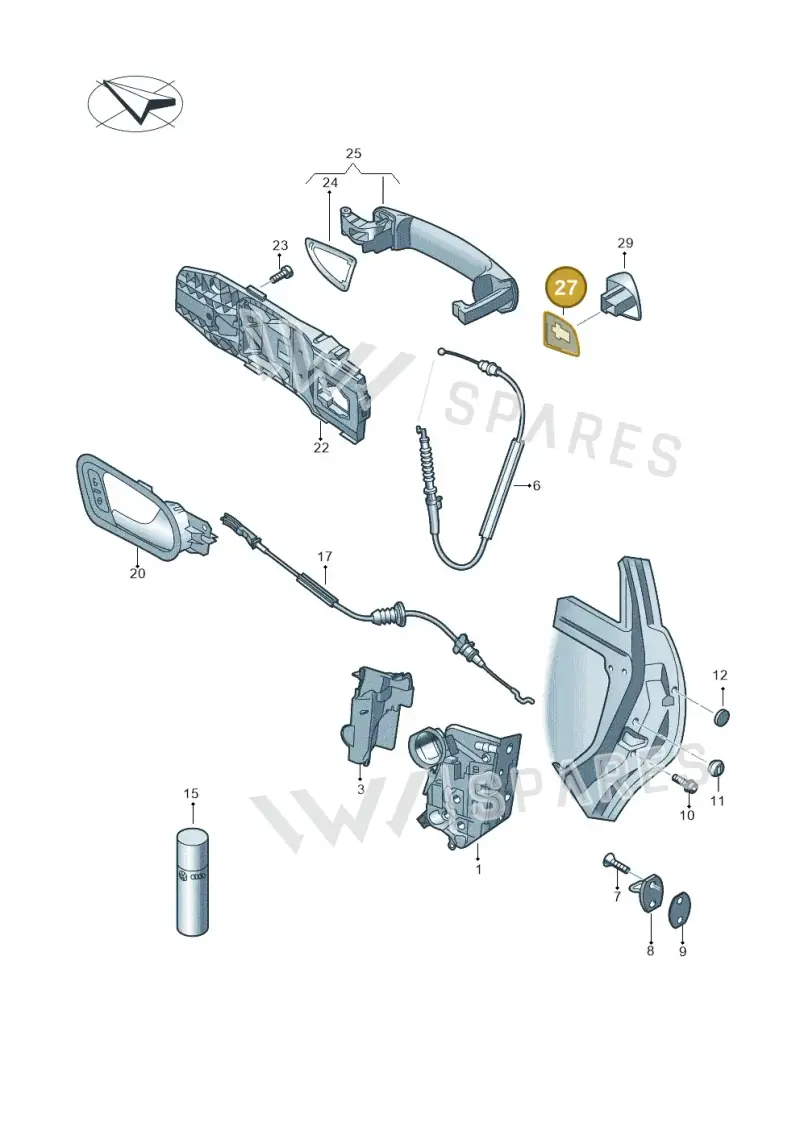5N0837211D9B9 — Volkswagen Up! 1.0 BlueMotion (2016-2023) diagram 672839000, position 27