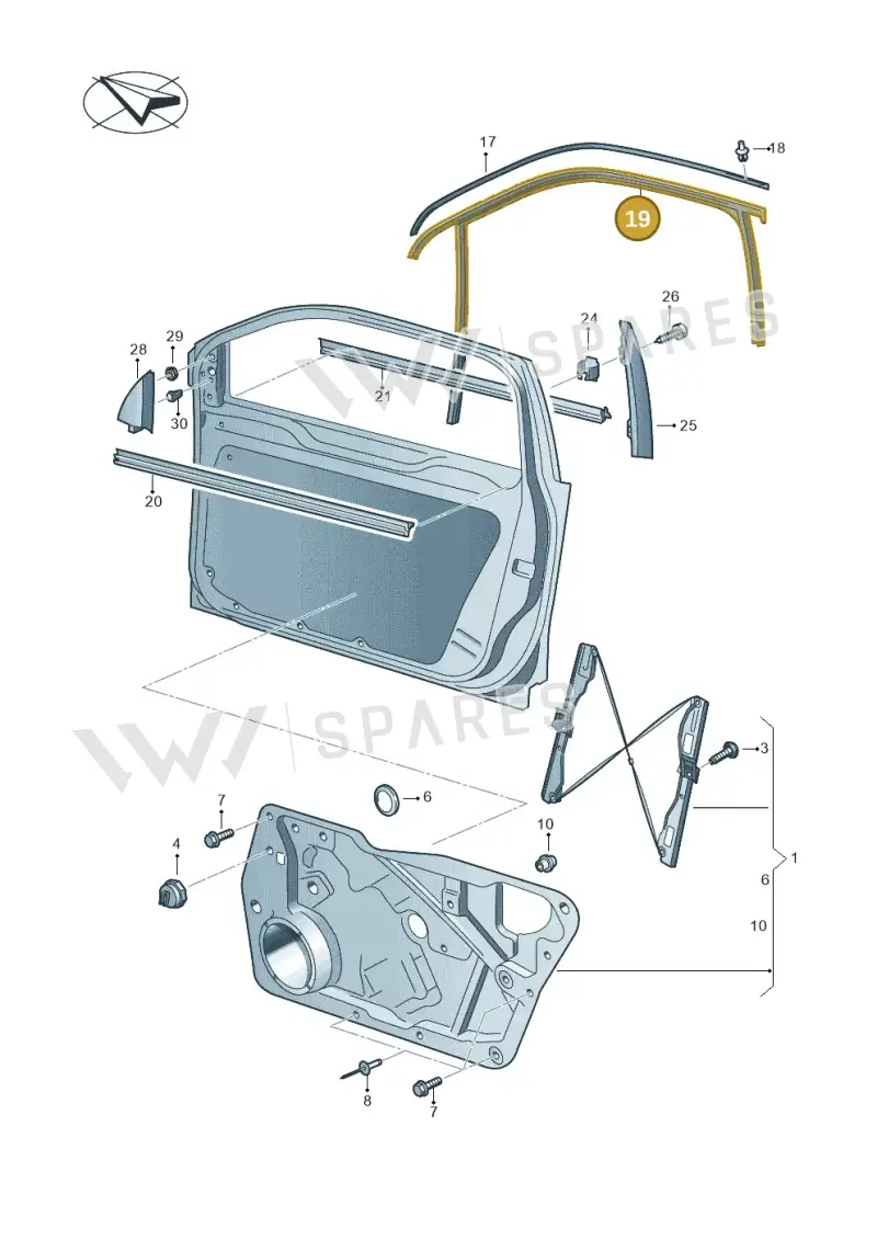 5N0837431E5AP — Volkswagen Tiguan (2011-2018) diagram 634837600, position 19