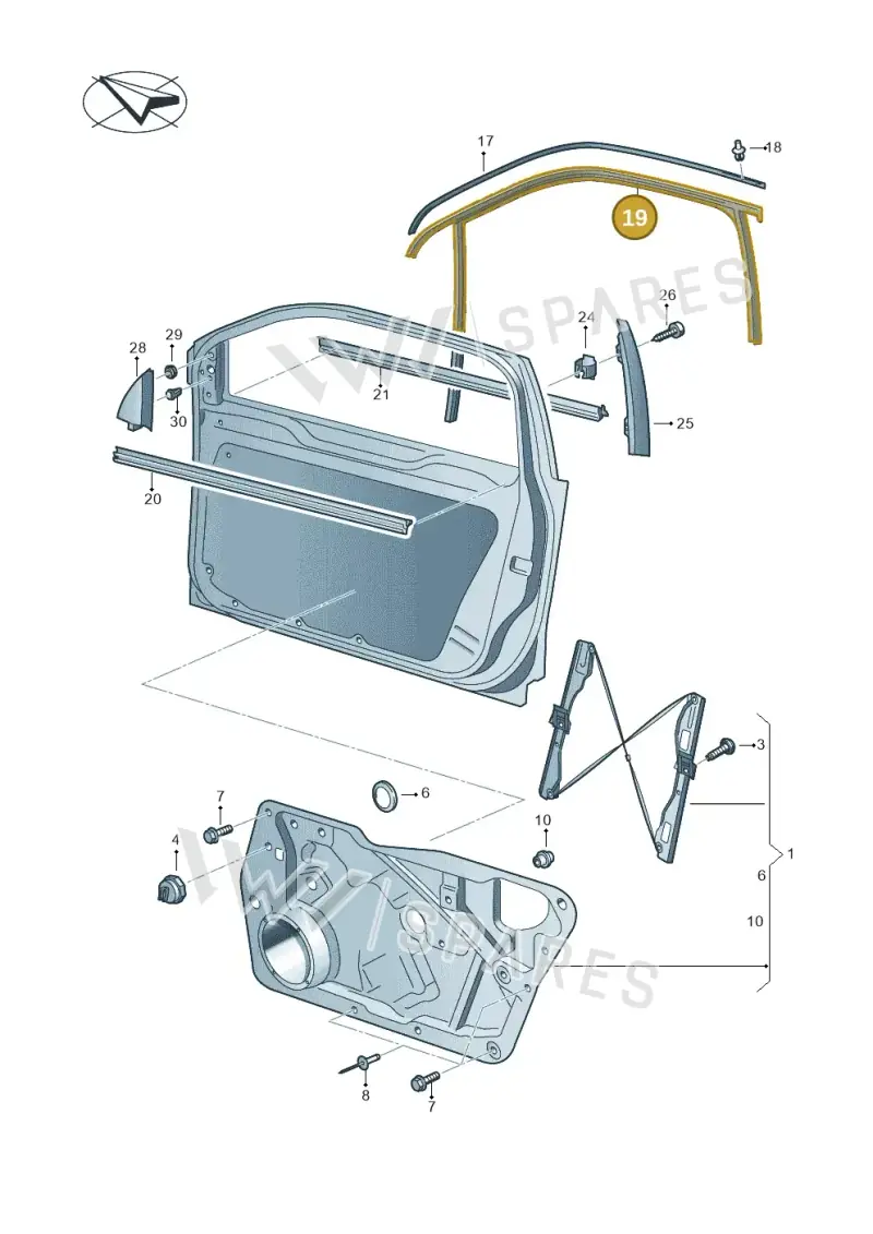 5N0837432E5AP — Volkswagen Tiguan (2011-2018) diagram 634837600, position 19
