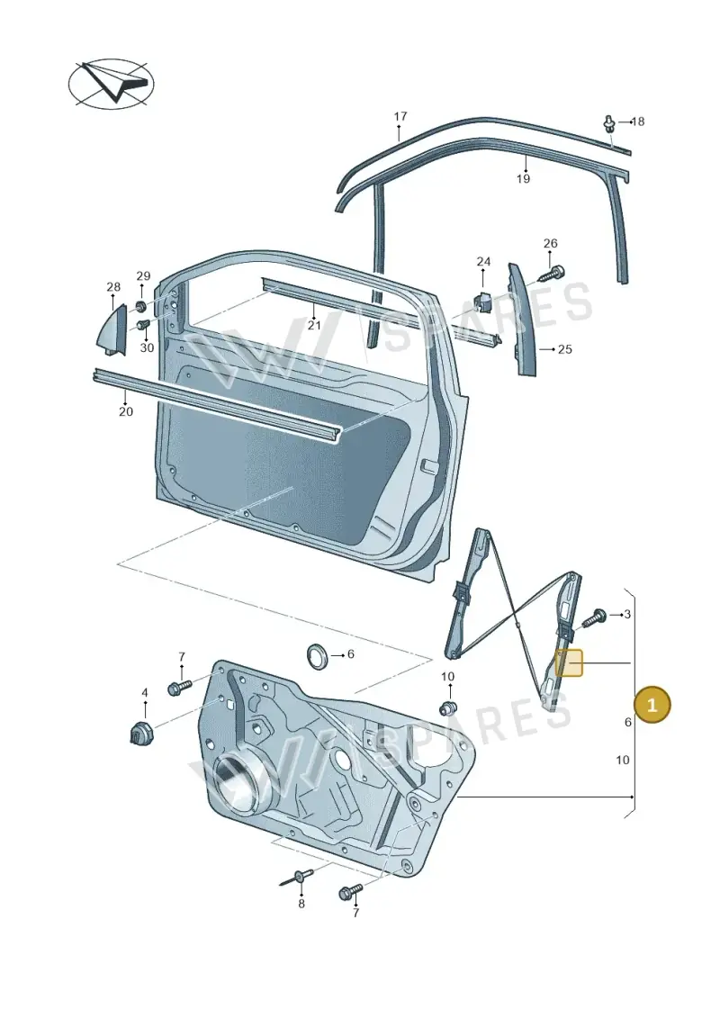 5N0837461 — Volkswagen Tiguan 4Motion (2011-2018) diagram 634837600, position 1