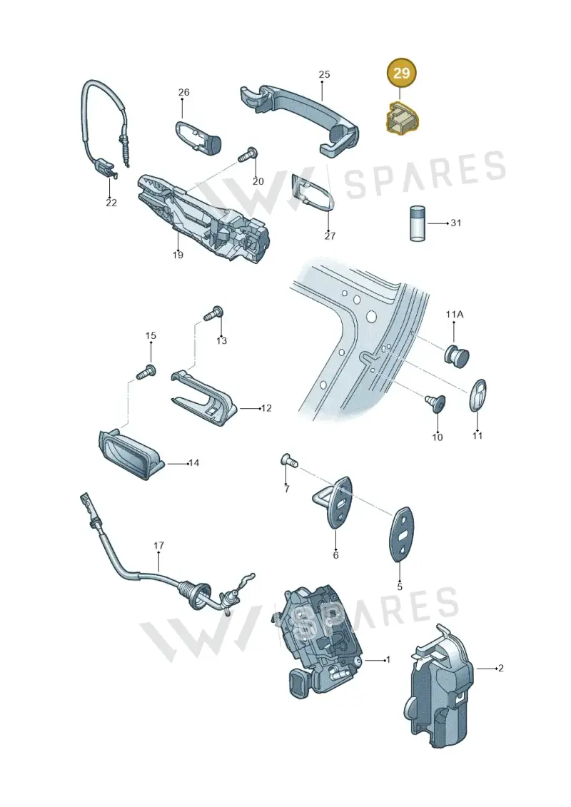 5N0839167BGRU — Volkswagen Jetta 1.6 (2014-2018) diagram 692839000, position 29