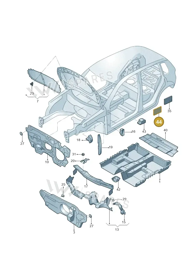 5N0864725 — Volkswagen Tiguan (2009-2019) diagram 688863200, position 44