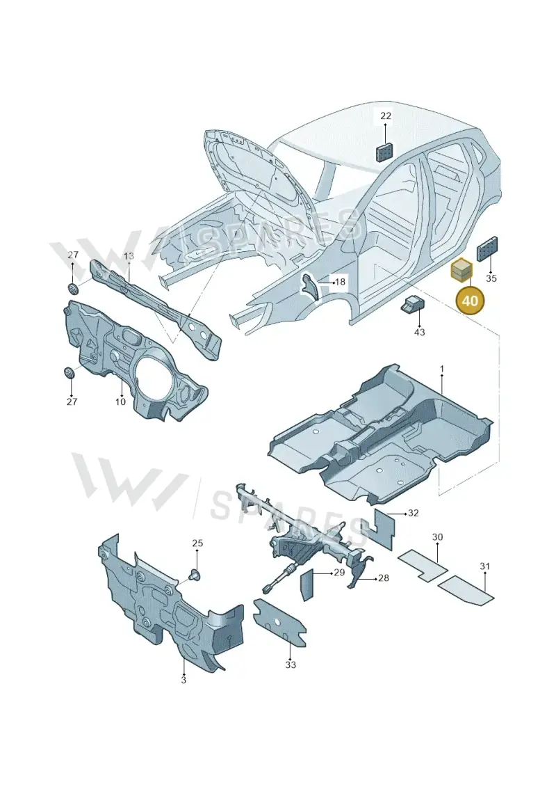 5N0864725 — Volkswagen New Polo (SVW) (2010-2019) diagram 713863200, position 40