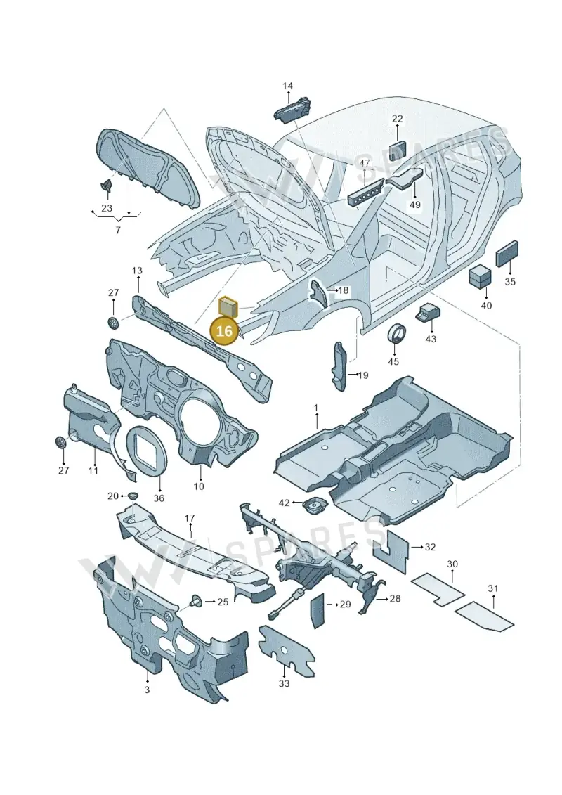 5N0864725A — Volkswagen Polo 1.4 BlueMotion (2014-2017) diagram 672863200, position 16