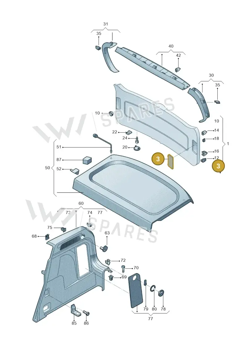 5N086765882V — Volkswagen Tiguan (2009-2019) diagram 688867800, position 3