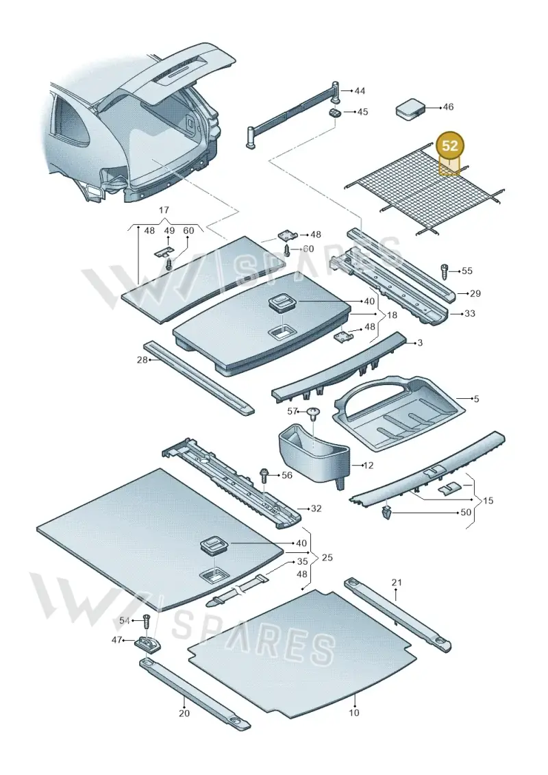 5N0867689A — Volkswagen Touareg (2012-2014) diagram 693863800, position 52