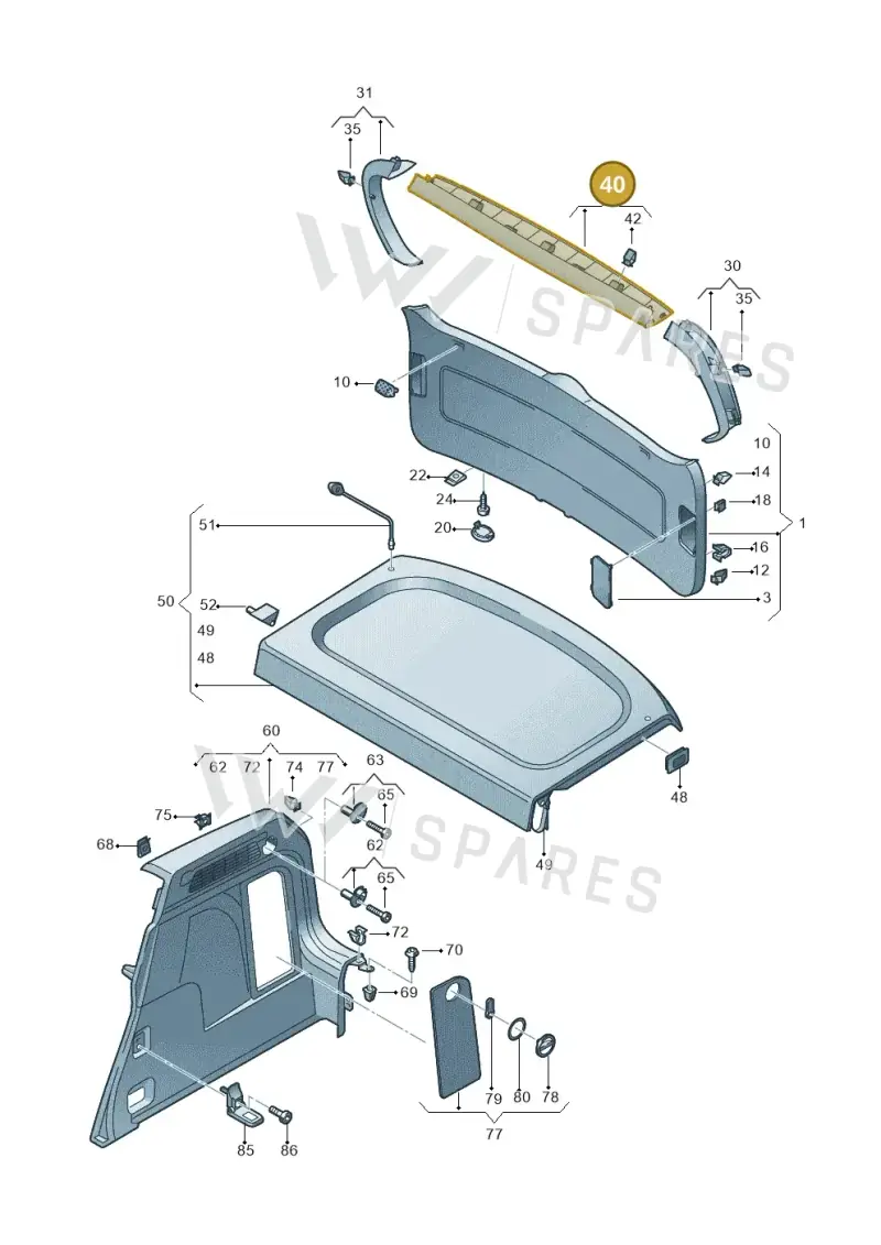 5N0867707C82V — Volkswagen Tiguan (2011-2018) diagram 634867800, position 40