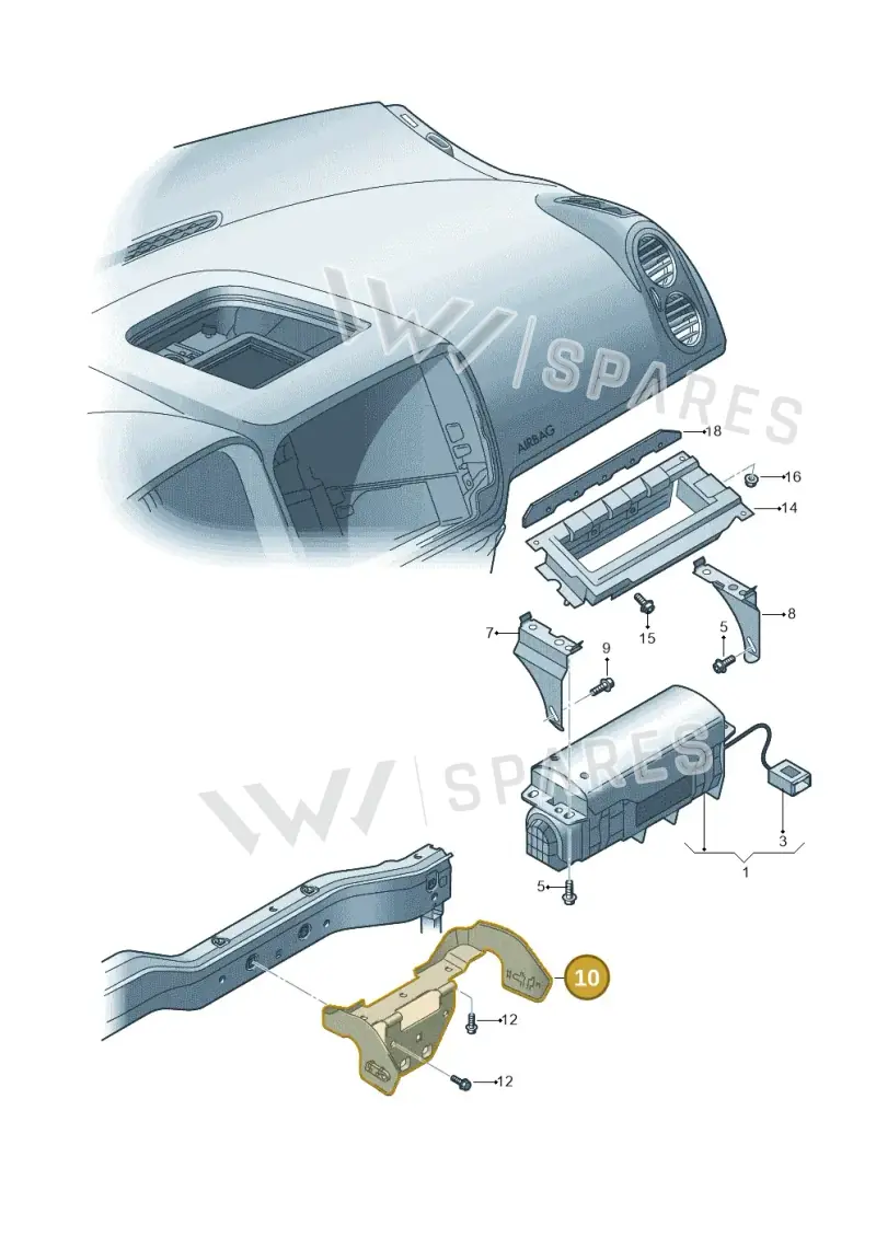5N0880195B — Volkswagen Tiguan (2011-2018) diagram 459880100, position 10