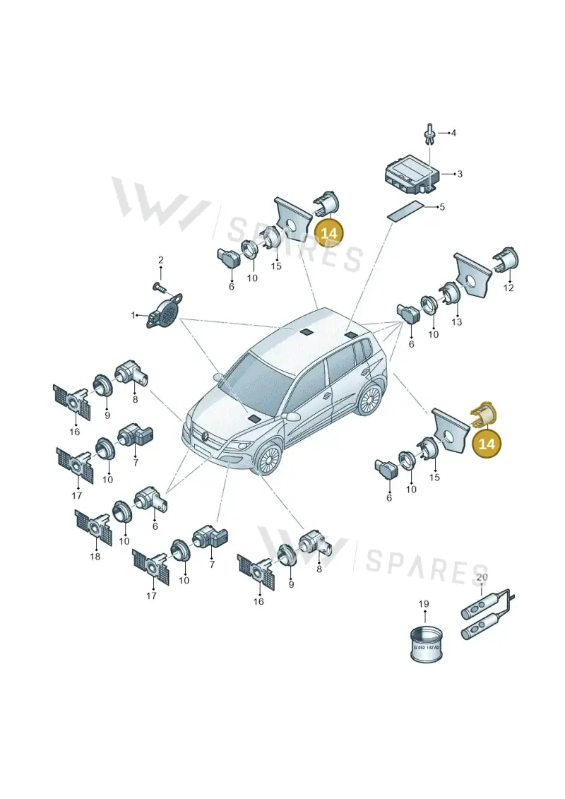 5N0919397 — Volkswagen Tiguan (2011-2018) diagram 719919000, position 14