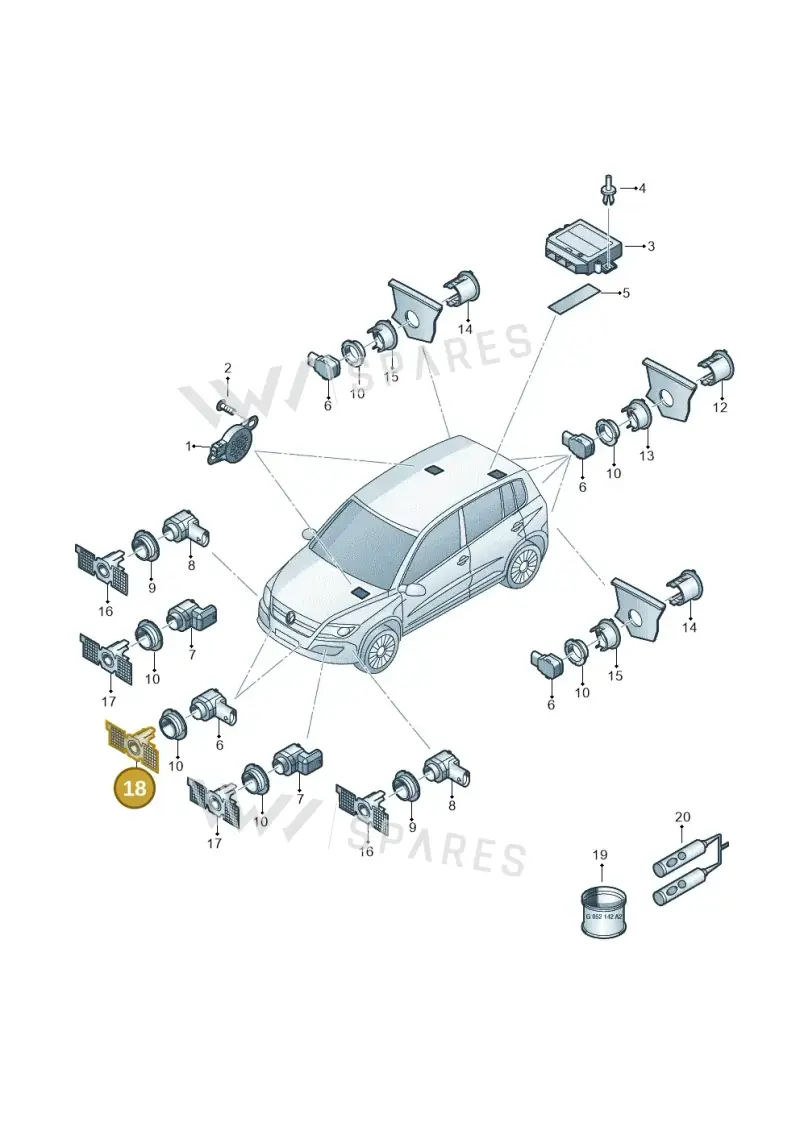 5N0919493G — Volkswagen Tiguan (2011-2018) diagram 719919000, position 18