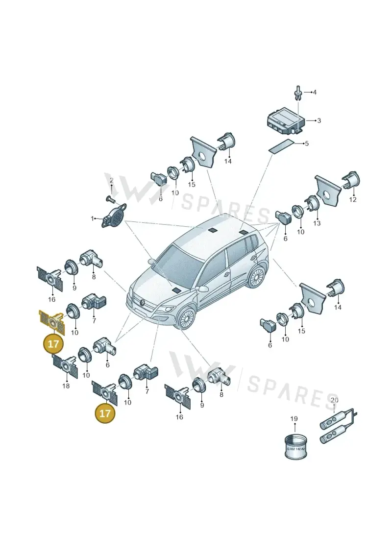 5N0919493H — Volkswagen Tiguan (2011-2018) diagram 719919000, position 17