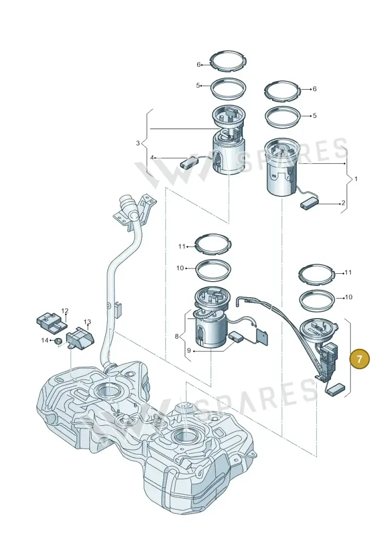 5N0919673AB — Audi Q3 (2014-2019) diagram 728919300, position 7