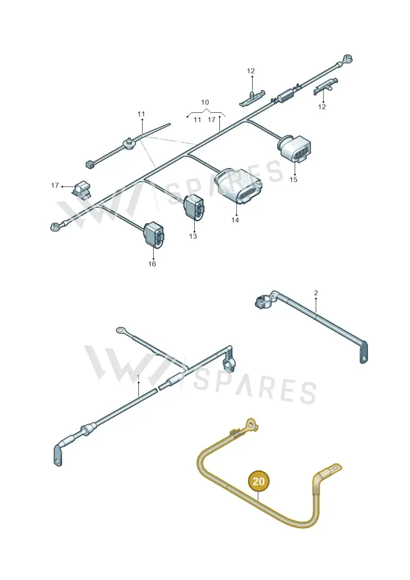5N0971250AJ — Volkswagen Tiguan (2009-2019) diagram 688971010, position 20