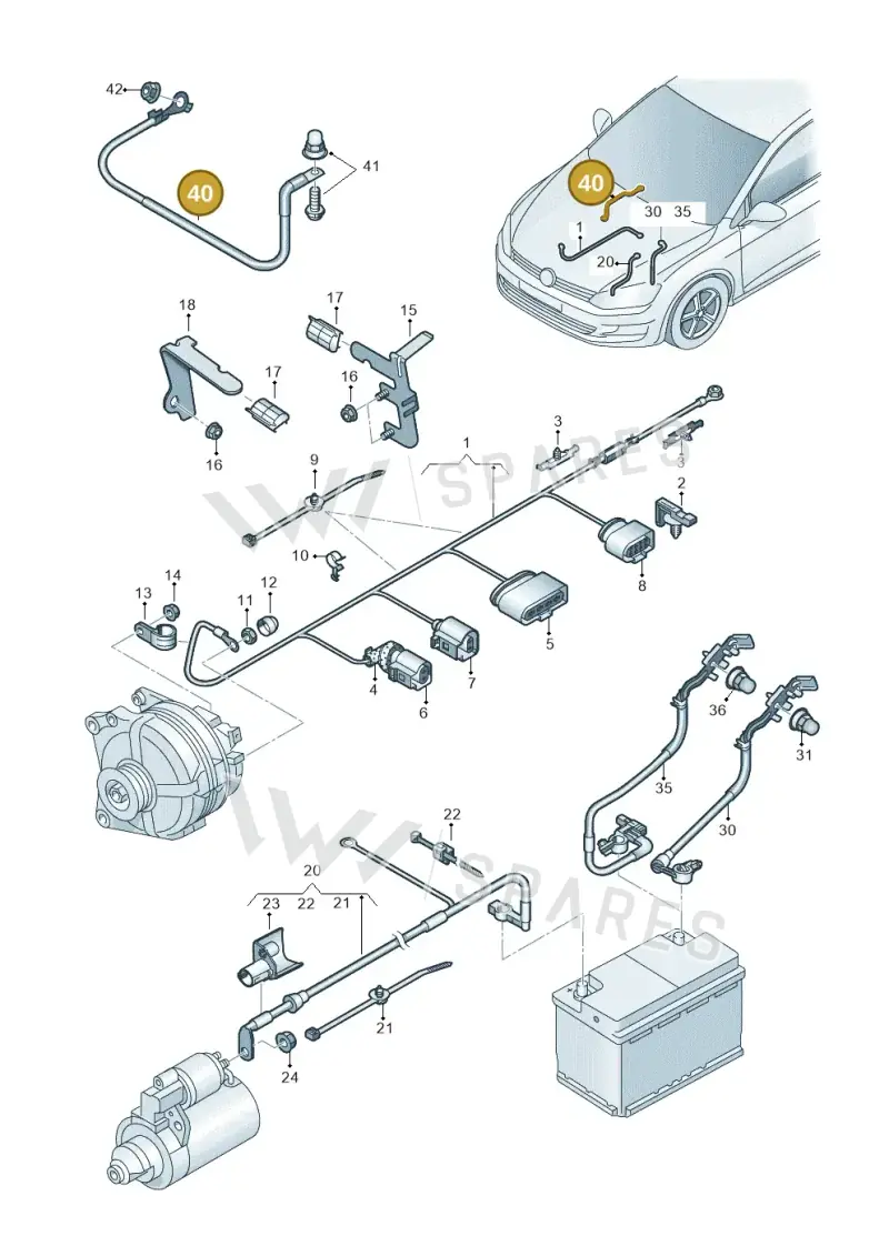 5N0971250AM — Volkswagen Jetta (2014-2017) diagram 746971010, position 40