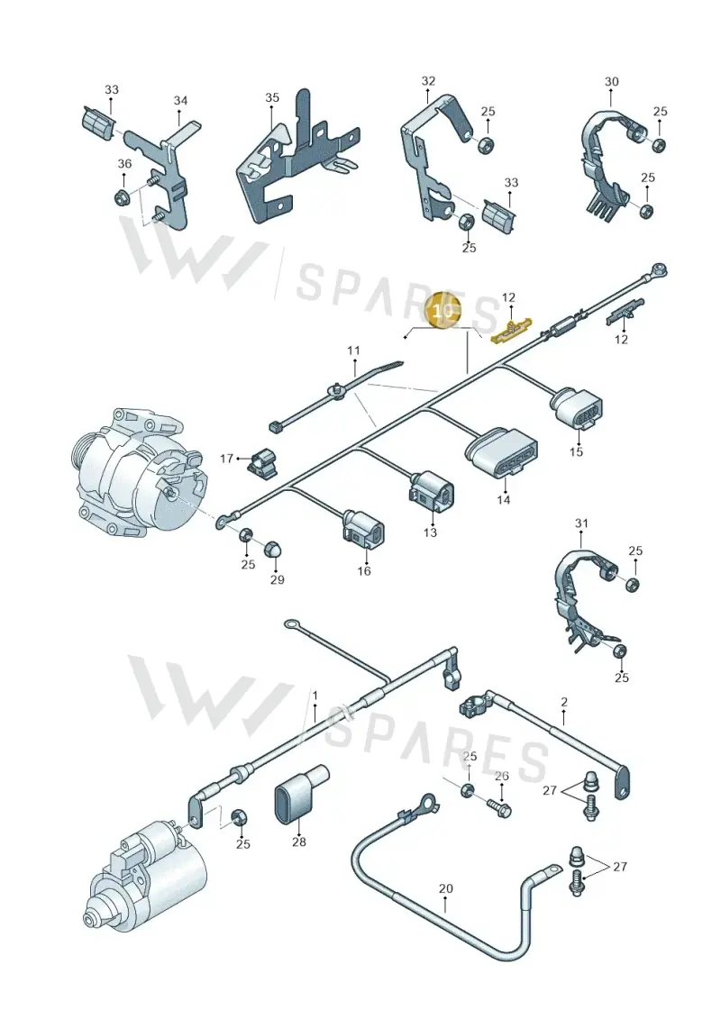 5N0971349D — Volkswagen Tiguan (2011-2018) diagram 634971010, position 10