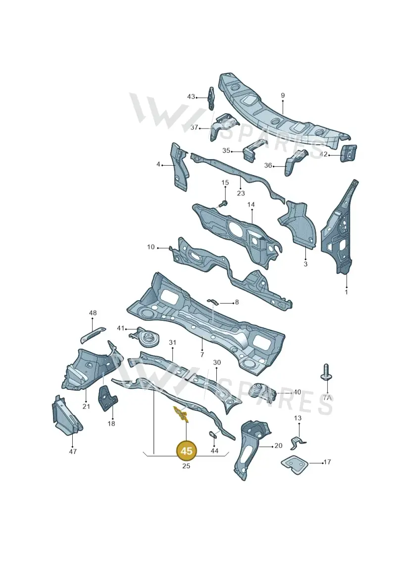 5N0971804 — Volkswagen Tiguan (2009-2019) diagram 688803050, position 45
