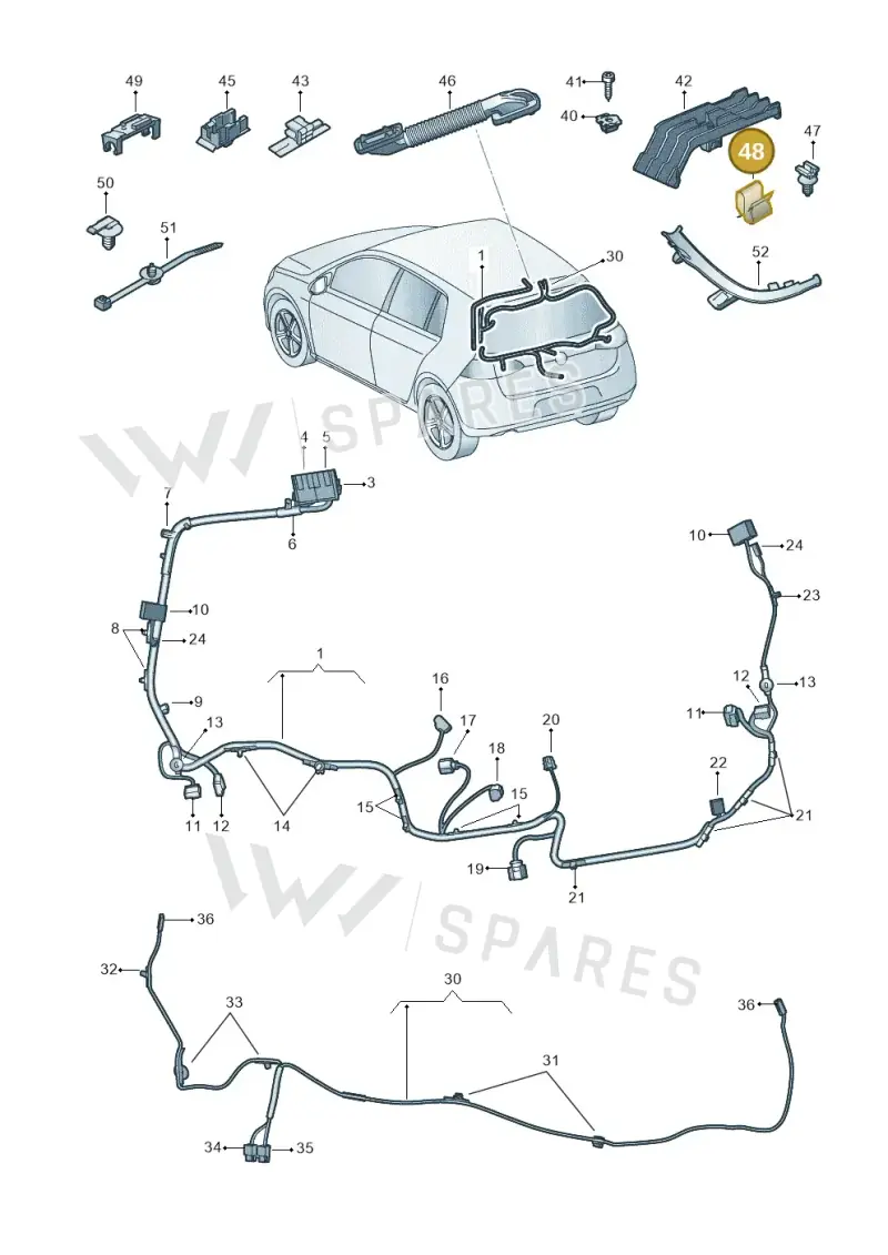 5N0971836 — Volkswagen Golf (2016-2020) diagram 827972860, position 48