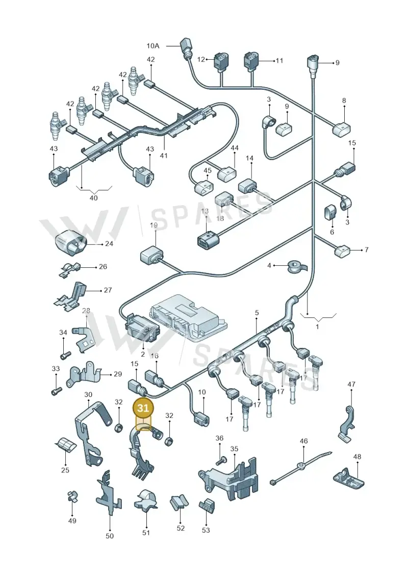 5N0971858 — Volkswagen Tiguan (2009-2019) diagram 688971120, position 31